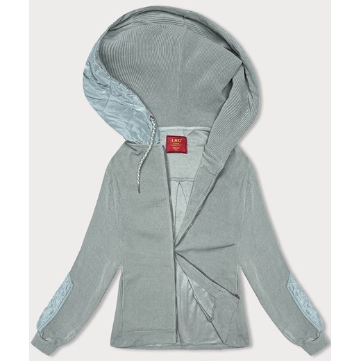 Bluza w prążki damska miętowa (AMG-311) ze sklepu goodlookin.pl w kategorii Bluzy damskie - zdjęcie 175057659