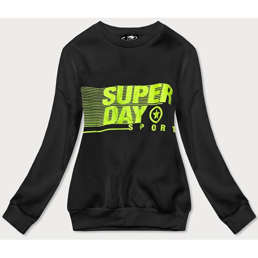 Bluza dresowa damska z nadrukiem czarna (26005) ze sklepu goodlookin.pl w kategorii Bluzy damskie - zdjęcie 175057899