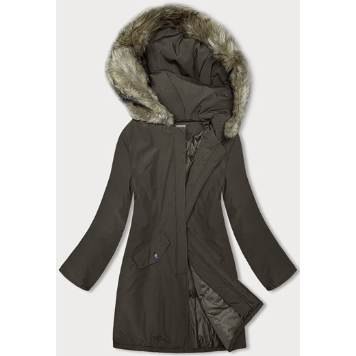 Zimowa kurtka damska khaki (M-R45) ze sklepu goodlookin.pl w kategorii Parki damskie - zdjęcie 175059119