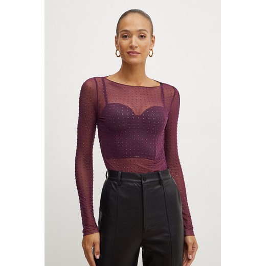 Pinko bluzka damska kolor fioletowy wzorzysta 103911 A220 ze sklepu ANSWEAR.com w kategorii Bluzki damskie - zdjęcie 175060326