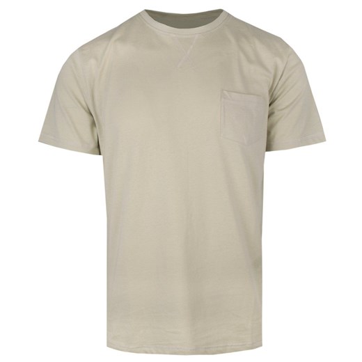 Męski T-Shirt (Koszulka) z Kieszonką, Bez Nadruku - Brave Soul - Jasny Beż TSBRSSS24ARKHAMplaster ze sklepu JegoSzafa.pl w kategorii T-shirty męskie - zdjęcie 175060687