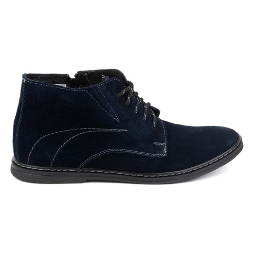Olivier Buty męskie sztyblety sznurowane 307lu granatowe niebieskie ze sklepu ButyModne.pl w kategorii Buty zimowe męskie - zdjęcie 175064669