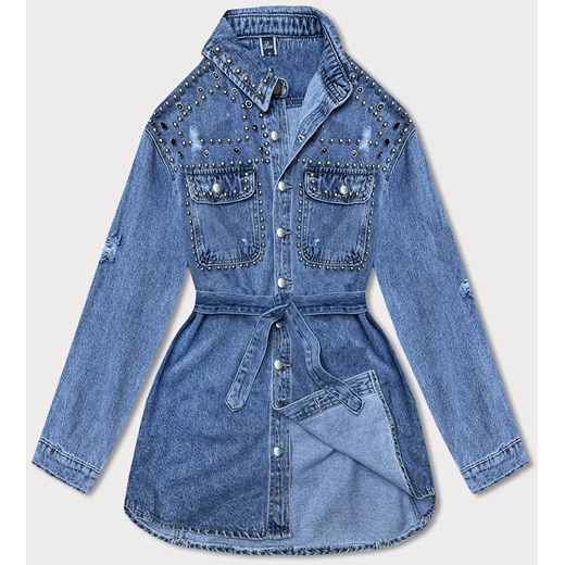 Jeansowa kurtka damska oversize niebieska (M6957) ze sklepu goodlookin.pl w kategorii Kurtki damskie - zdjęcie 175067415