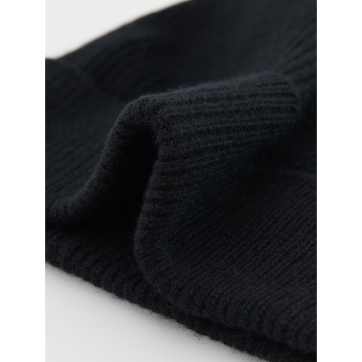 Reserved - Czapka beanie z wełną i kaszmirem - czarny Reserved ONE SIZE Reserved