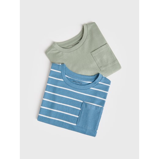 Reserved - Bawełniany longsleeve 2 pack - zielony Reserved 86 (12-18 m.) Reserved