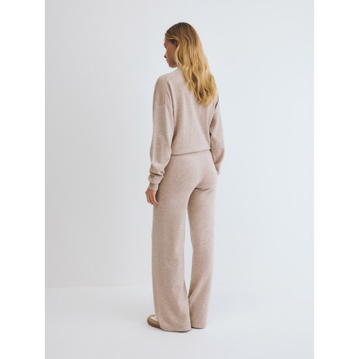 Reserved - Dzianinowe spodnie - beżowy Reserved M Reserved