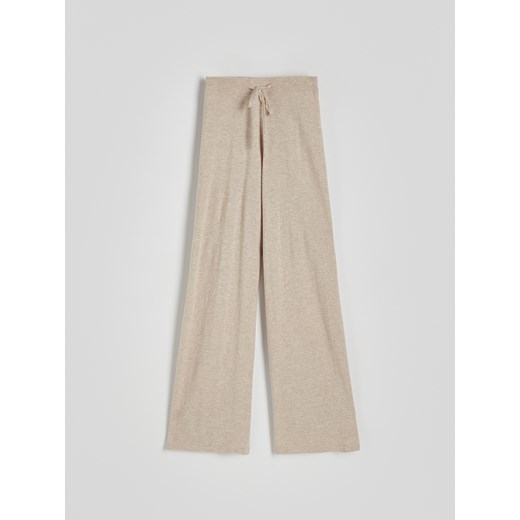 Reserved - Dzianinowe spodnie - beżowy Reserved M Reserved