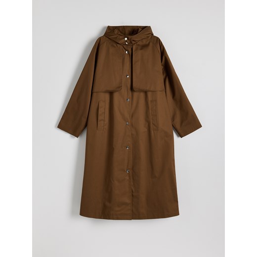 Parka damska Reserved brązowa casualowa 
