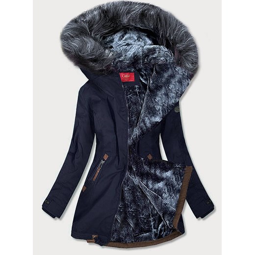 Wodoodporna parka damska granatowo-szara (m-923) ze sklepu goodlookin.pl w kategorii Parki damskie - zdjęcie 175072516
