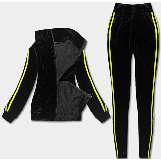 Sportowy komplet z legginsami czarny-limonka (YP-9967) ze sklepu goodlookin.pl w kategorii Dresy damskie - zdjęcie 175072888