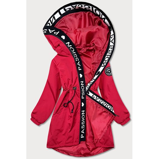 Asymetryczna damska parka czerwona (b8001-4) ze sklepu goodlookin.pl w kategorii Parki damskie - zdjęcie 175073526