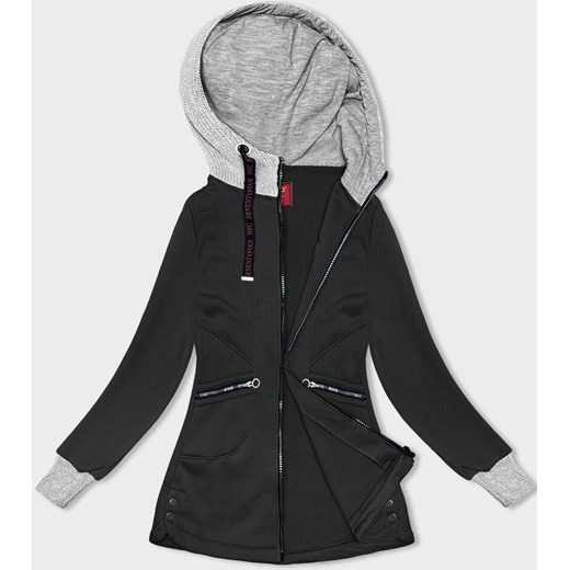 Damska bluza ze swetrowym kapturem czarna (AMG-312A) ze sklepu goodlookin.pl w kategorii Bluzy damskie - zdjęcie 175075565