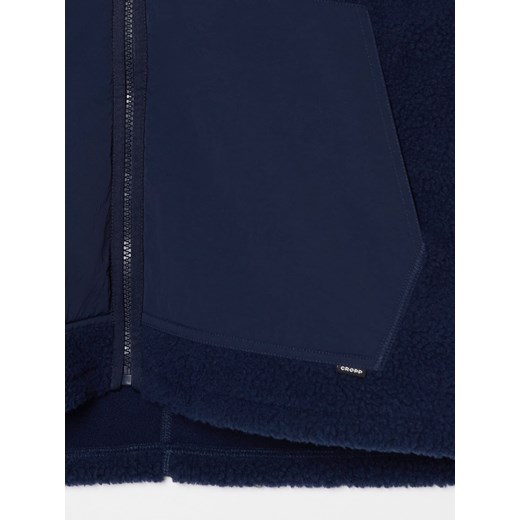 Cropp - Granatowa bluza sherpa - surowy granatowy Cropp L Cropp