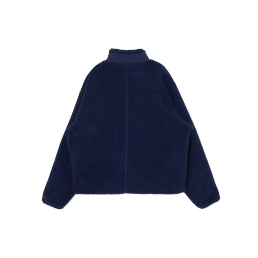 Cropp - Granatowa bluza sherpa - surowy granatowy Cropp S Cropp