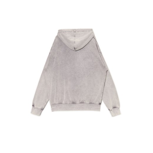 Cropp - Szara bluza hoodie z nadrukiem - jasny szary Cropp S Cropp