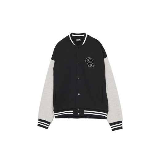 Cropp - Bluza college na zatrzaski - czarny Cropp S Cropp