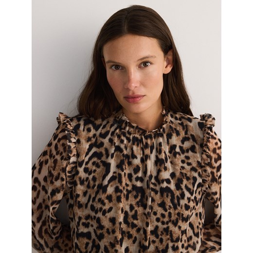 Reserved - Sukienka z paskiem - brązowy Reserved L Reserved