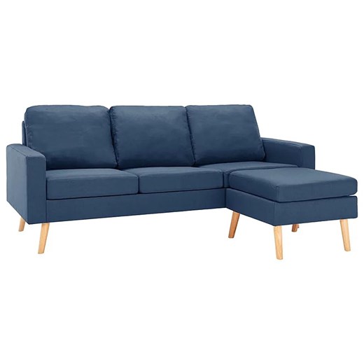 3-osobowa niebieska sofa z podnóżkiem - Muria 4Q ze sklepu Edinos.pl w kategorii Sofy i kanapy - zdjęcie 175077476