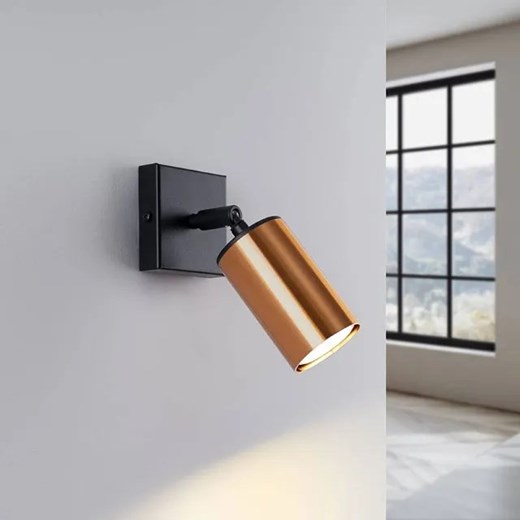 Kinkiet z ruchomym reflektorkiem czarny + miedź - A576-Wezo Lumes One Size Edinos.pl