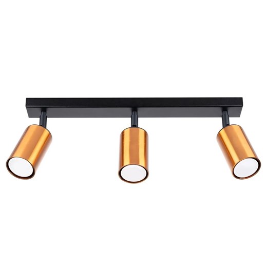 Potrójna lampa sufitowa z reflektorkami czarny + miedź - A571 B3-G48 ze sklepu Edinos.pl w kategorii Lampy podłogowe - zdjęcie 175077598