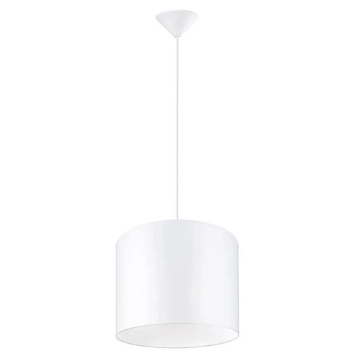 Biała lampa wisząca z okrągłym abażurem - 3D A653 W1-B25 ze sklepu Edinos.pl w kategorii Lampy wiszące - zdjęcie 175077667