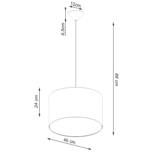 Czarna minimalistyczna lampa z abażurem - A654-Igla Lumes One Size Edinos.pl