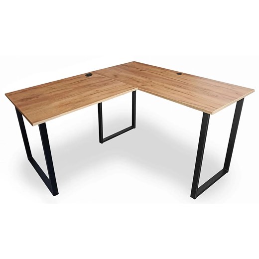 Biurko narożne w stylu loft 120x150x60 dąb craft złoty - Verdot ze sklepu Edinos.pl w kategorii Biurka i sekretarzyki - zdjęcie 175077729