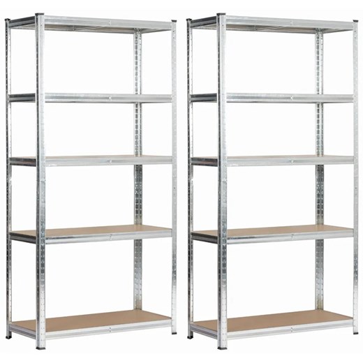 2 Metalowe Srebrne Regały Magazynowe R9-N49 ze sklepu Edinos.pl w kategorii Regały i witryny - zdjęcie 175077749