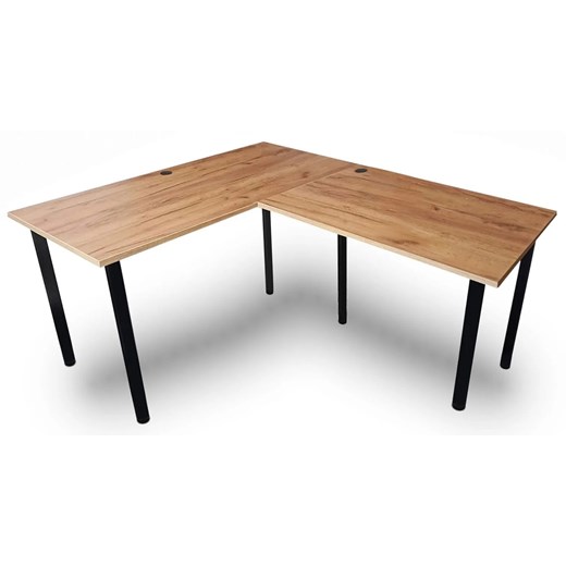 Regulowane biurko narożne loft 90x180x60 dąb craft złoty - Salvada ze sklepu Edinos.pl w kategorii Biurka i sekretarzyki - zdjęcie 175077758