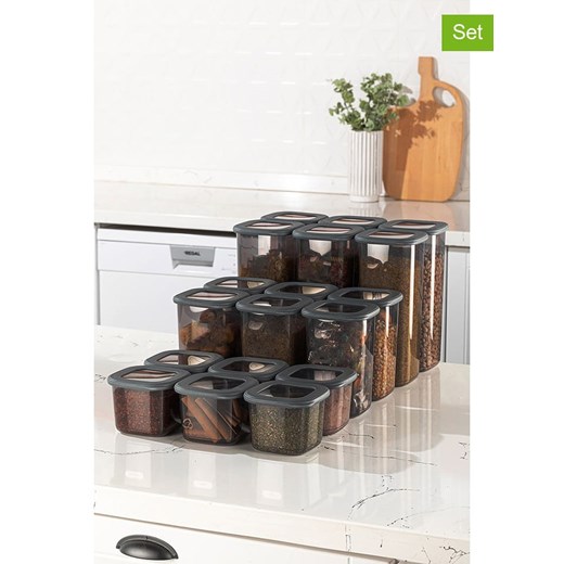 Violeta Home Pojemniki (18 szt.) w kolorze antracytowym ze sklepu Limango Polska w kategorii Pojemniki kuchenne - zdjęcie 175080766