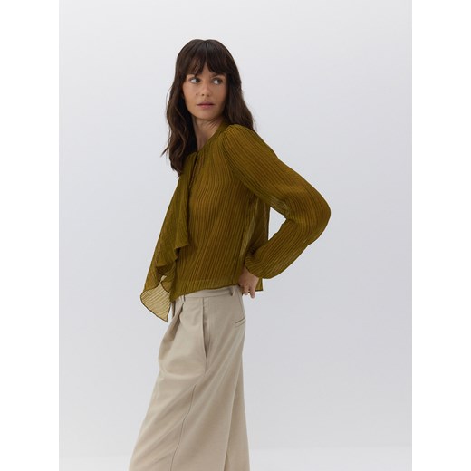 Reserved - Spodnie z domieszką wełny - beżowy Reserved S Reserved