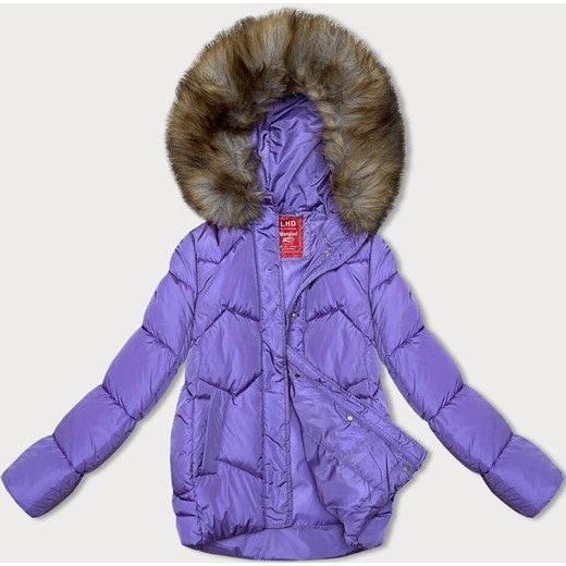 Przejściowa kurtka z kapturem lilac (LHD-23002) ze sklepu goodlookin.pl w kategorii Kurtki damskie - zdjęcie 175088475