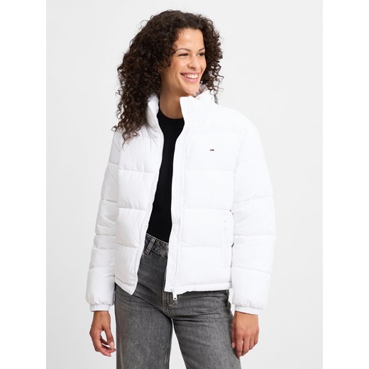 Tommy Jeans Damska kurtka pikowana Kobiety Sztuczne włókno biały jednolity ze sklepu vangraaf w kategorii Kurtki damskie - zdjęcie 175089495