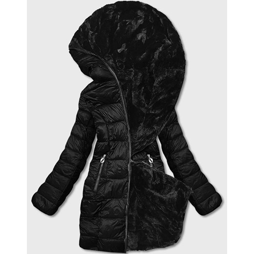 Dwustronna kurtka futro damska czarna (b8053-1) Goodlookin.pl XXL (44) goodlookin.pl