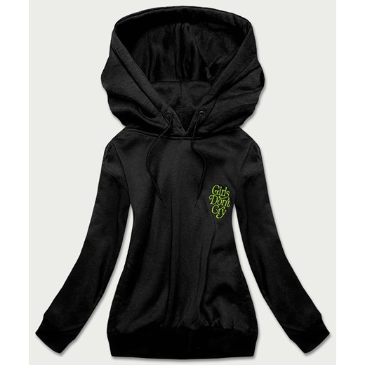 Krótka bluza dresowa damska czarna (26013) ze sklepu goodlookin.pl w kategorii Bluzy damskie - zdjęcie 175102757