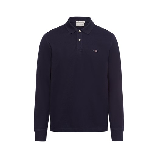 Gant Męska koszulka polo Mężczyźni Bawełna granatowy jednolity ze sklepu vangraaf w kategorii T-shirty męskie - zdjęcie 175103489