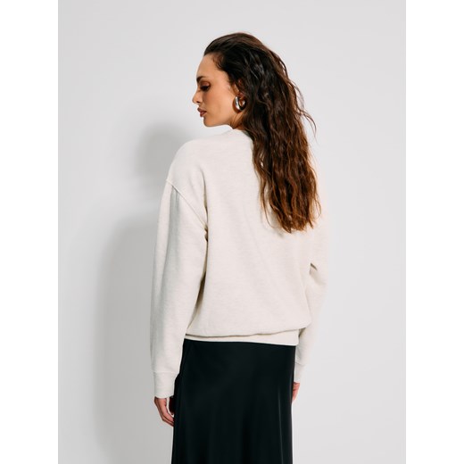 Sinsay - Bluza z napisem - kremowy Sinsay S Sinsay