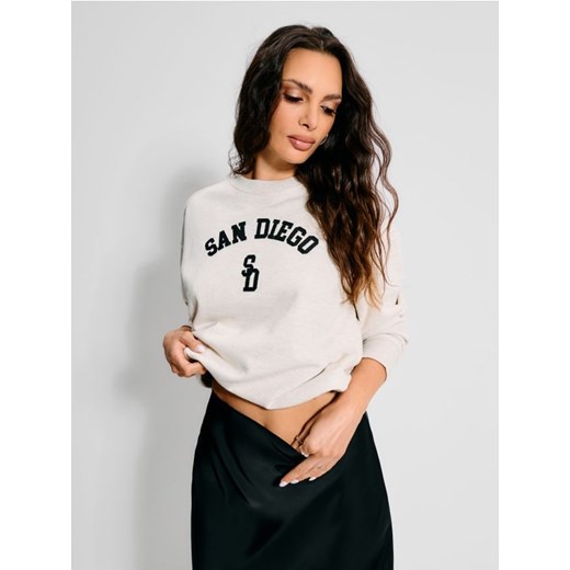 Sinsay - Bluza z napisem - kremowy Sinsay XS Sinsay