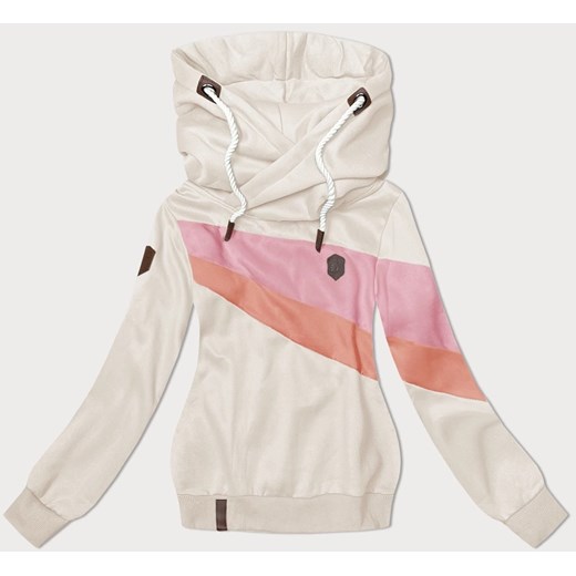 Damska bluza z kapturem beżowa (2301) ze sklepu goodlookin.pl w kategorii Bluzy damskie - zdjęcie 175104958