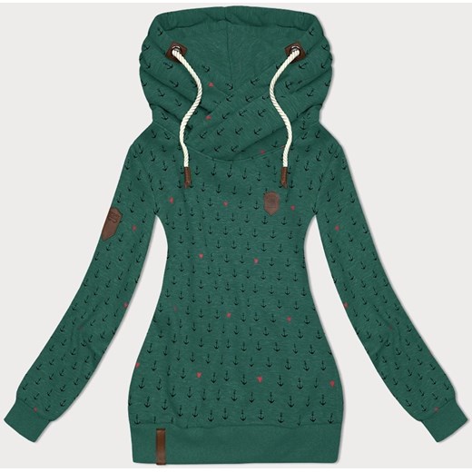 Wzorzysta bluza damska turkusowa (2304) ze sklepu goodlookin.pl w kategorii Bluzy damskie - zdjęcie 175105119