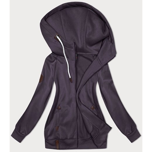 Rozpinana gładka bluza damska ciemny fiolet (2311) ze sklepu goodlookin.pl w kategorii Bluzy damskie - zdjęcie 175105478