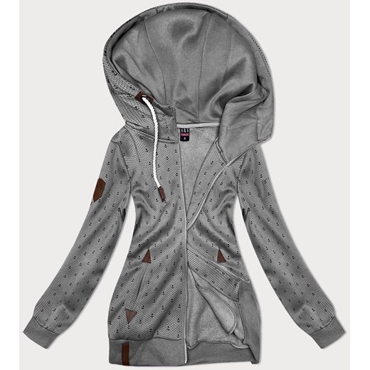 Rozpinana bluza damska ze ściągaczami szara (2306) ze sklepu goodlookin.pl w kategorii Bluzy damskie - zdjęcie 175105887