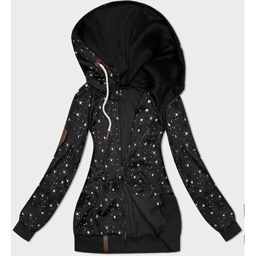 Rozpinana damska bluza w gwiazdki czarna (2313) ze sklepu goodlookin.pl w kategorii Bluzy damskie - zdjęcie 175105897