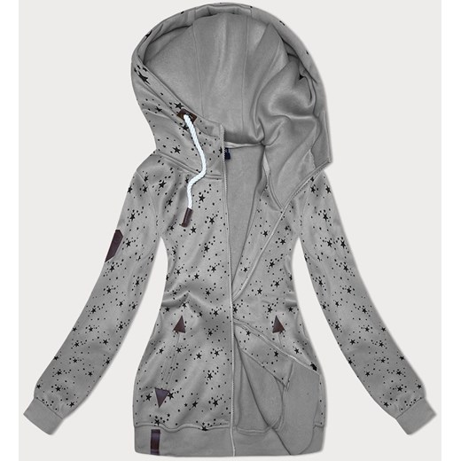 Rozpinana damska bluza w gwiazdki szara (2313) ze sklepu goodlookin.pl w kategorii Bluzy damskie - zdjęcie 175106469