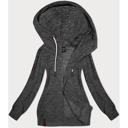 Rozpinana bluza polarowa grafit melanż (2310) ze sklepu goodlookin.pl w kategorii Bluzy damskie - zdjęcie 175106588