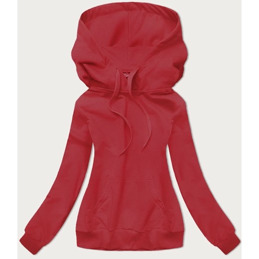 Cienka damska bluza kangurka czerwona (W06-18) ze sklepu goodlookin.pl w kategorii Bluzy damskie - zdjęcie 175106617