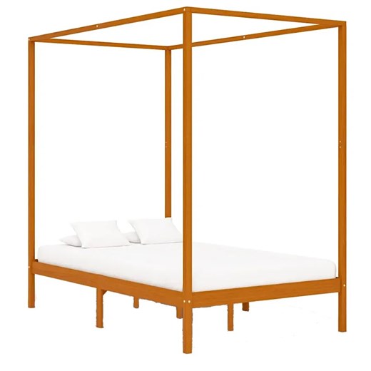 Miodowo brązowe minimalistyczne łóżko 120x200cm - Tamai ze sklepu Edinos.pl w kategorii Łóżka i materace - zdjęcie 175107305