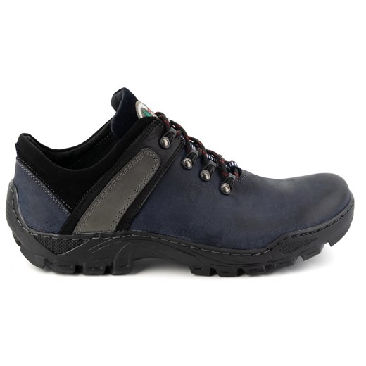 Olivier Skórzane buty trekkingowe męskie 311GT granatowe niebieskie ze sklepu ButyModne.pl w kategorii Buty trekkingowe męskie - zdjęcie 175108355