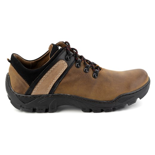 Olivier Skórzane buty trekkingowe męskie 311GT brązowe pomarańczowe ze sklepu ButyModne.pl w kategorii Buty trekkingowe męskie - zdjęcie 175108358