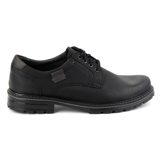 KOMODO Buty męskie skórzane trapery 897K czarne ze sklepu ButyModne.pl w kategorii Półbuty męskie - zdjęcie 175108367
